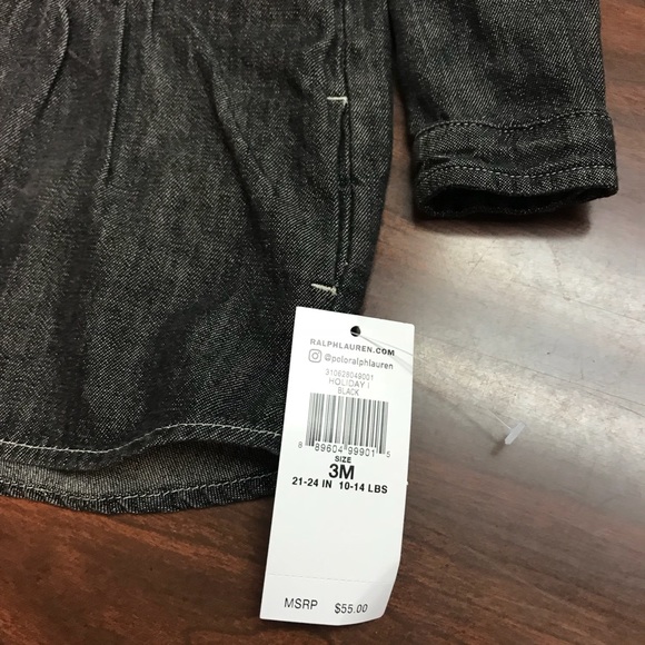 Polo Ralph Lauren black Jean dress NWT 3M - Picture 3 of 4